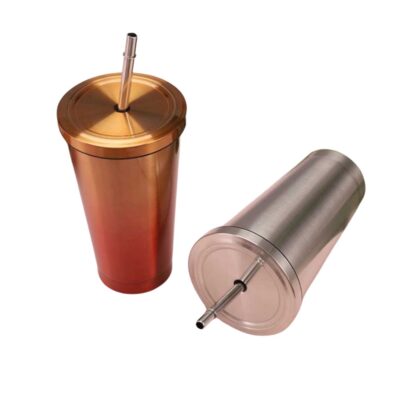 Stainless steel cup with straw- hot and cold-500ml